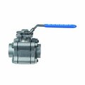 Bonomi North America 2-1/2in FULL PORT 3-PIECE STAINLESS STEEL DIRECT MOUNT HIGH PERFORMANCE BALL VALVE W/ LOCKING LEVER 730LL-2-1/2